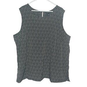 NWT Maggie Barnes black white polka dot sleeveless blouse size 3x